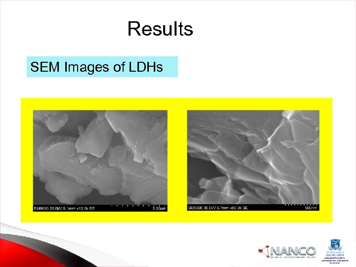 Results SEM Images of LDHs 