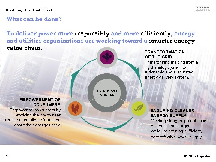 Smart Energy for a Smarter Planet What can be done? To deliver power more