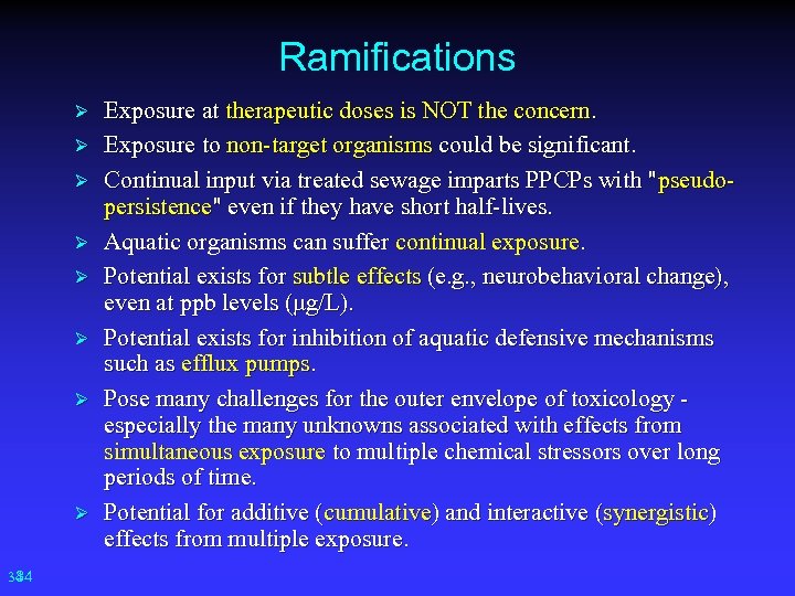 Ramifications Ø Ø Ø Ø 34 34 Exposure at therapeutic doses is NOT the