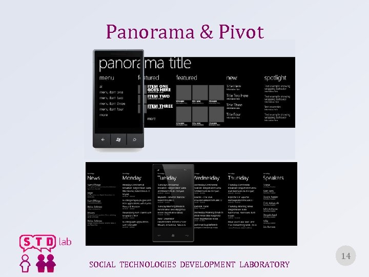 Panorama & Pivot SOCIAL TECHNOLOGIES DEVELOPMENT LABORATORY 14 14 