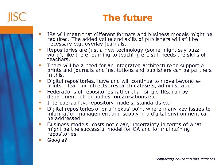 The future § § § § § IRs will mean that different formats and