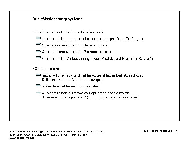 Qualitätssicherungssysteme • Erreichen eines hohen Qualitätsstandards kontinuierliche, automatische und rechnergestützte Prüfungen, Qualitätssicherung durch Selbstkontrolle,