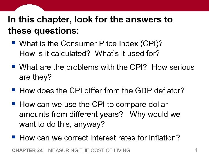 In this chapter, look for the answers to these questions: § What is the