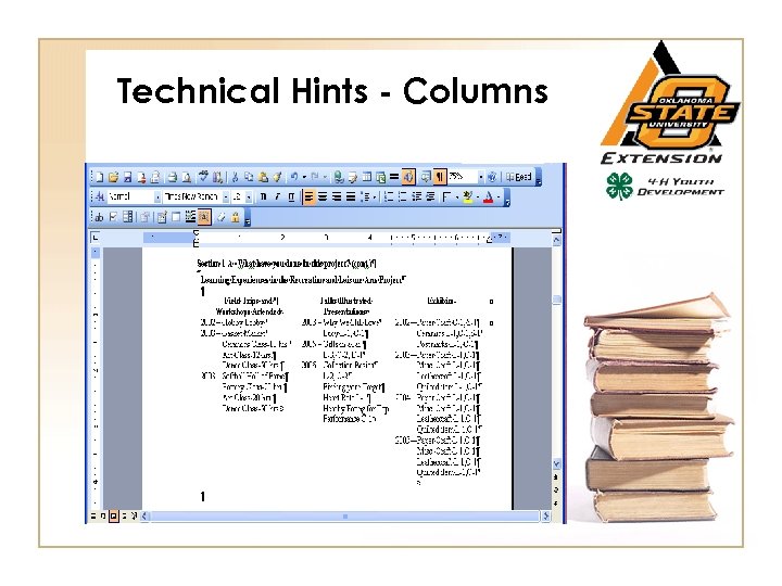 Technical Hints - Columns 