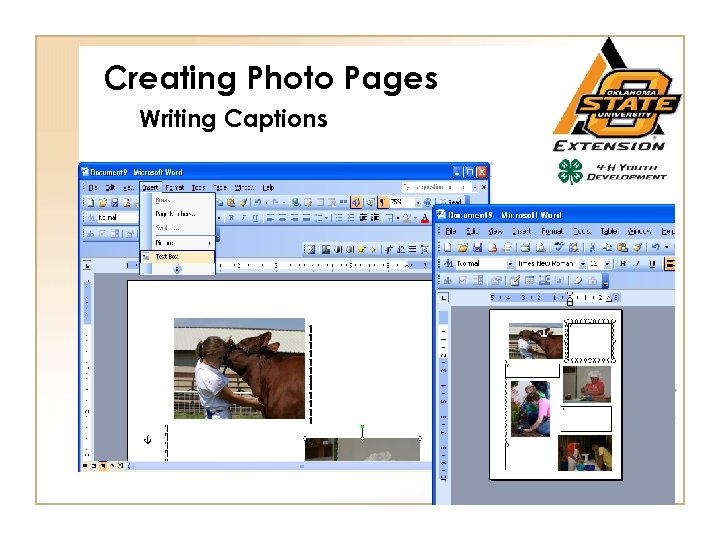 Creating Photo Pages Writing Captions 