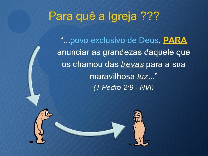 Para quê a Igreja ? ? ? “. . . povo exclusivo de Deus,