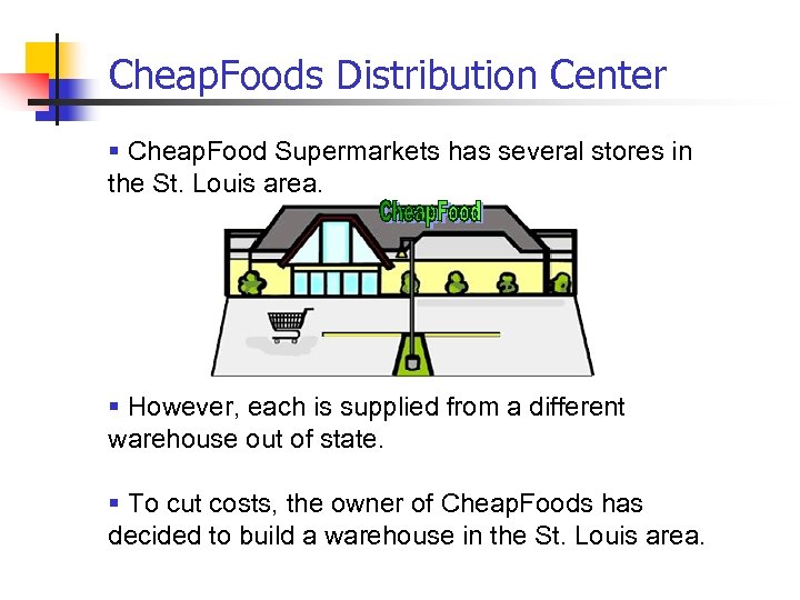 Cheap. Foods Distribution Center § Cheap. Food Supermarkets has several stores in the St.