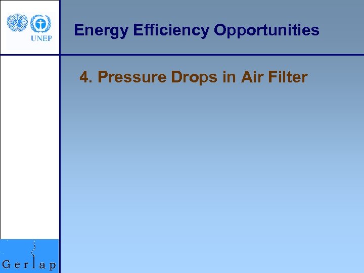 Energy Efficiency Opportunities 4. Pressure Drops in Air Filter 