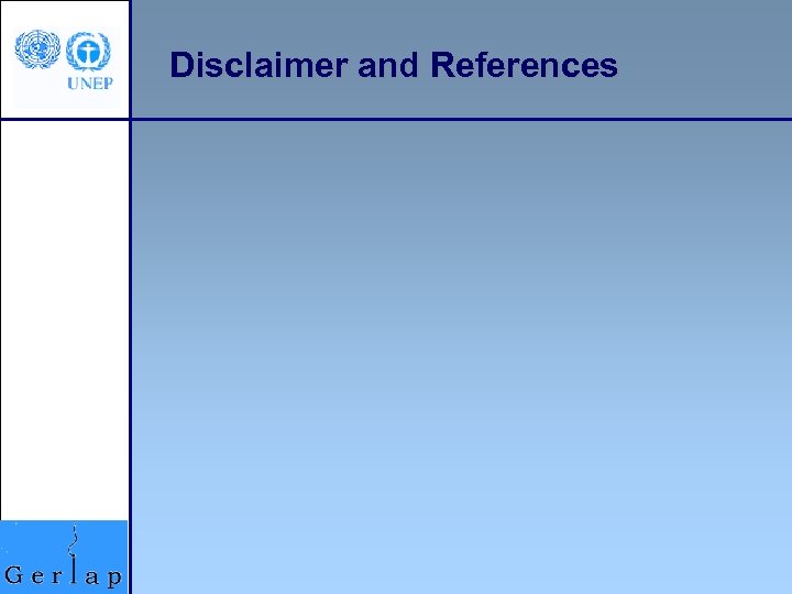 Disclaimer and References 
