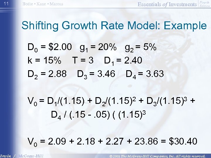 11 Bodie • Kane • Marcus Essentials of Investments Fourth Edition Shifting Growth Rate