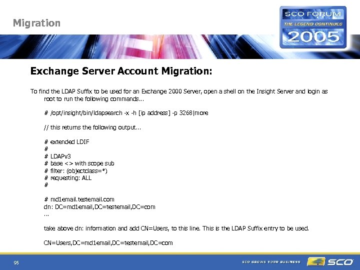 Migration Exchange Server Account Migration: To find the LDAP Suffix to be used for