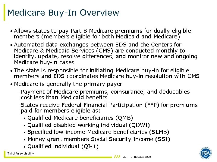 Third Party Liability Presented By EDS Provider Field