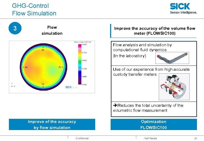 GHG-Control Flow Simulation 3 Flow simulation Improve the accuracy of the volume flow meter