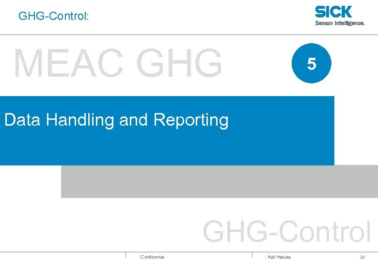 GHG-Control: MEAC GHG 5 Data Handling and Reporting GHG-Control : Confidential : Ralf Pakulla