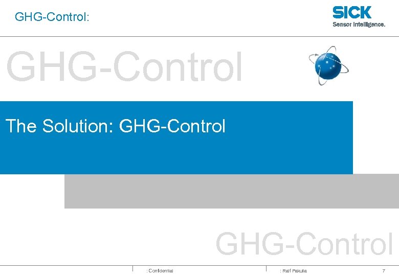 GHG-Control: GHG-Control The Solution: GHG-Control : Confidential : Ralf Pakulla 7 