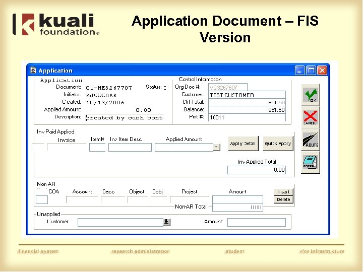 Application Document – FIS Version 