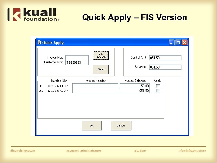 Quick Apply – FIS Version 