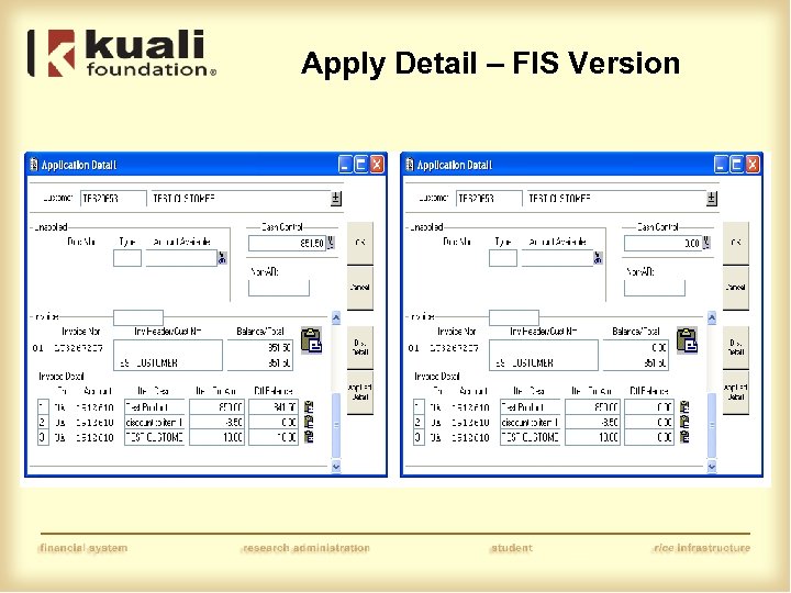 Apply Detail – FIS Version 