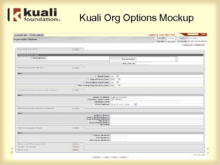 Kuali Org Options Mockup 