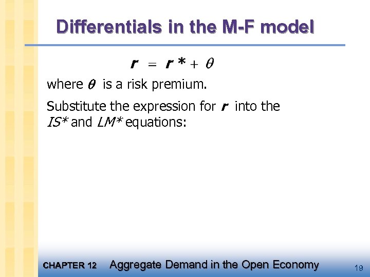 Differentials in the M-F model where is a risk premium. Substitute the expression for