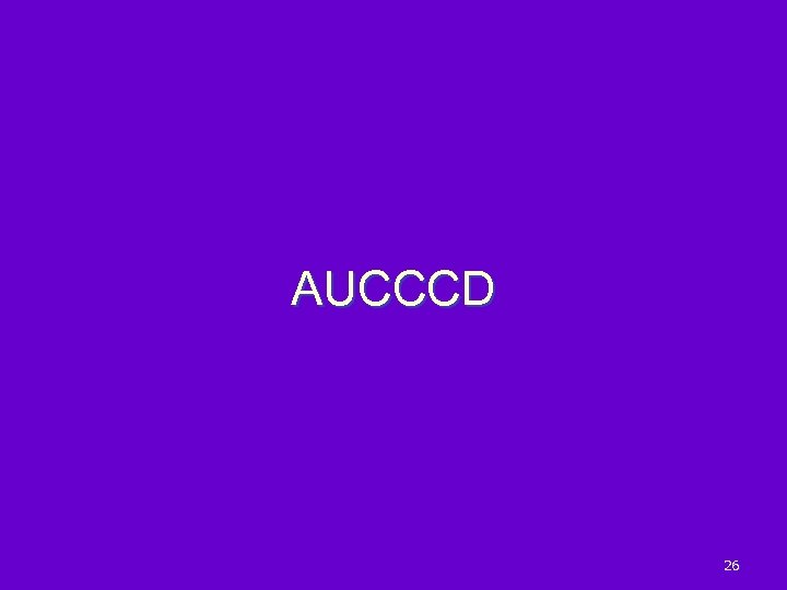 AUCCCD 26 