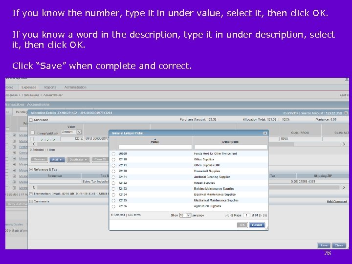 If you know the number, type it in under value, select it, then click
