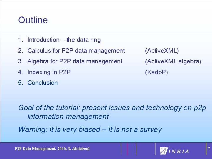 7 Outline 1. Introduction – the data ring 2. Calculus for P 2 P