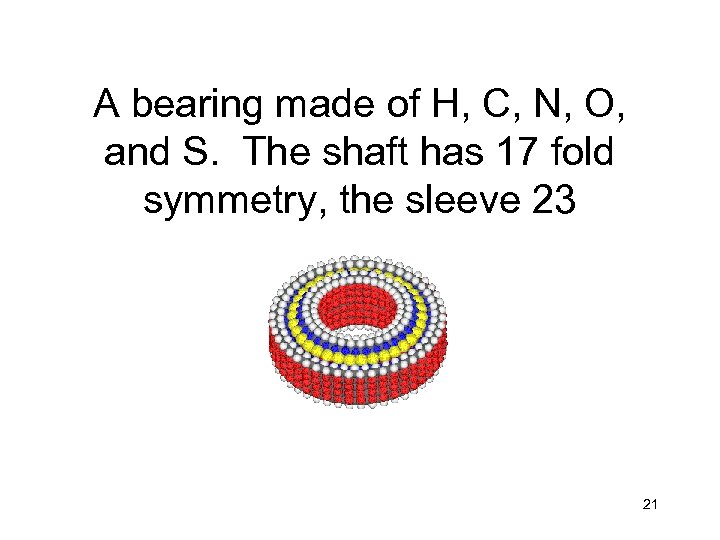 A bearing made of H, C, N, O, and S. The shaft has 17