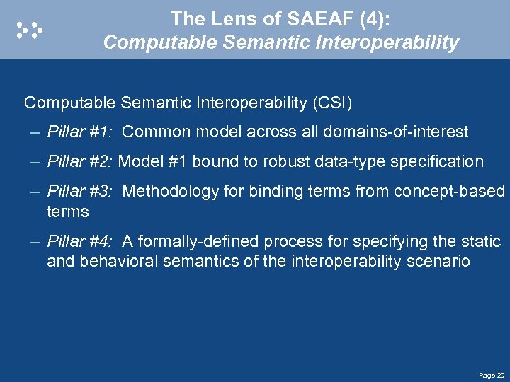 The Lens of SAEAF (4): Computable Semantic Interoperability (CSI) – Pillar #1: Common model