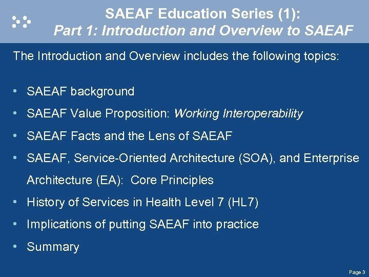 SAEAF Education Series (1): Part 1: Introduction and Overview to SAEAF The Introduction and