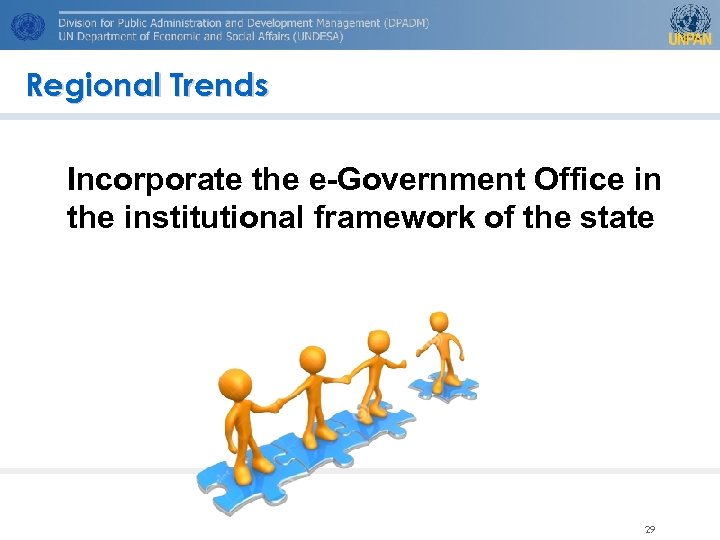 Regional Trends Incorporate the e-Government Office in the institutional framework of the state 29