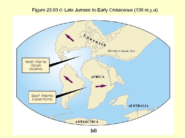 Figure 23. 03 d: Late Jurrasic to Early Cretaceous (130 m. y. a) 