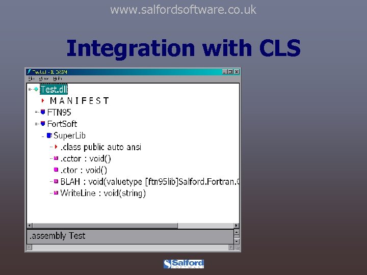 www. salfordsoftware. co. uk Integration with CLS 
