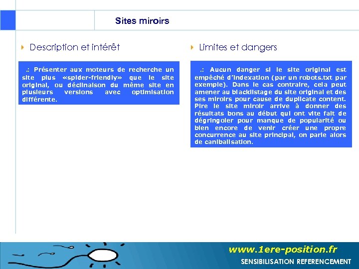 Sites miroirs Description et intérêt . : Présenter aux moteurs de recherche un site