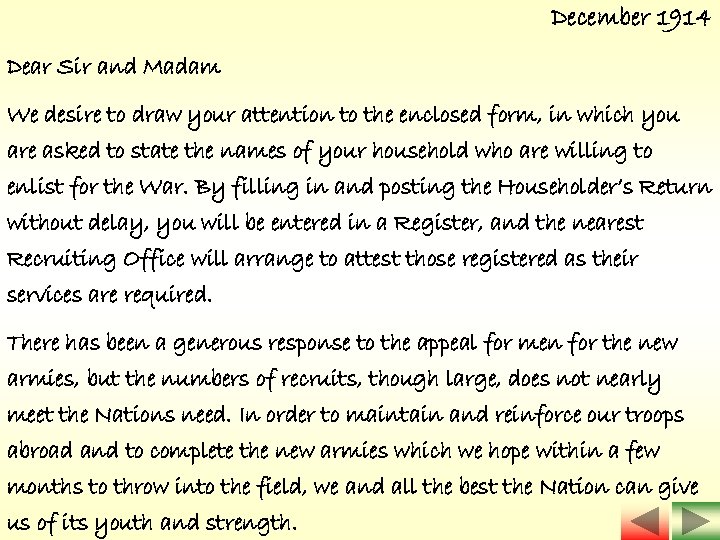 December 1914 Dear Sir and Madam We desire to draw your attention to the