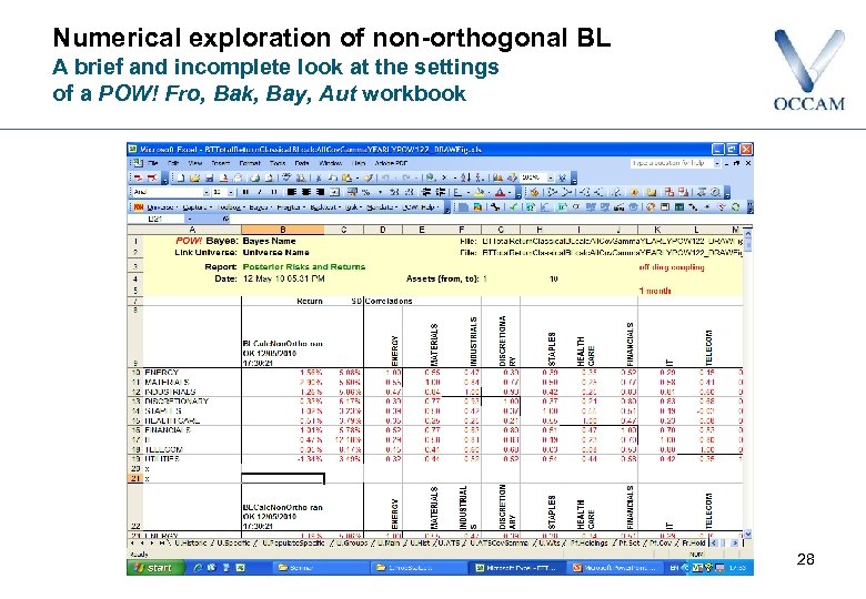 Numerical exploration of non-orthogonal BL A brief and incomplete look at the settings of