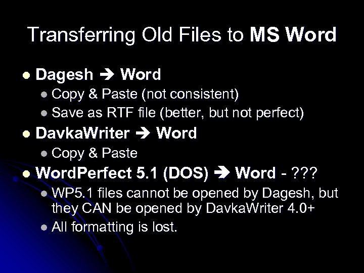 Transferring Old Files to MS Word l Dagesh Word l Copy & Paste (not