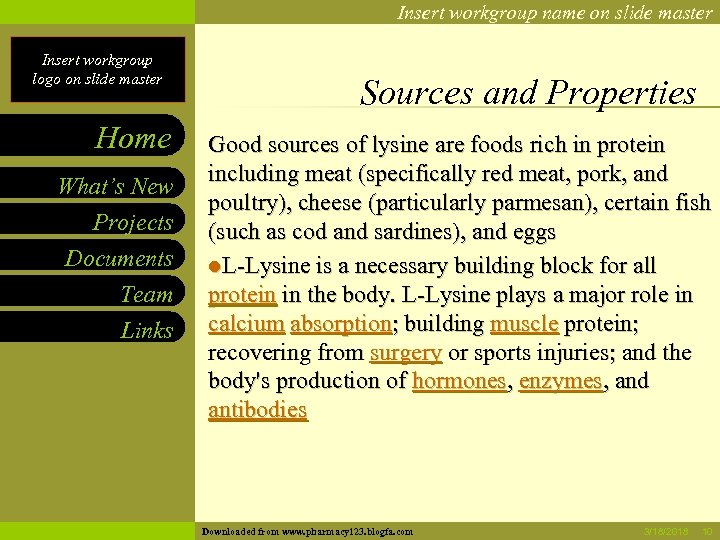 Insert workgroup name on slide master Insert workgroup logo on slide master Home What’s