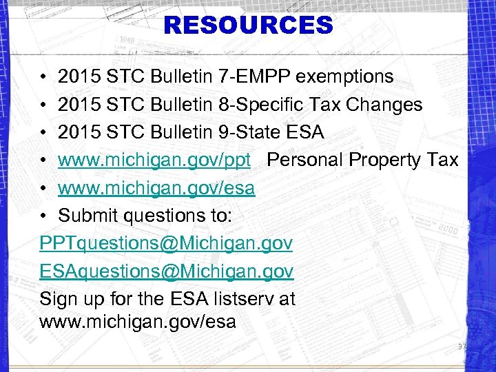 RESOURCES • 2015 STC Bulletin 7 -EMPP exemptions • 2015 STC Bulletin 8 -Specific