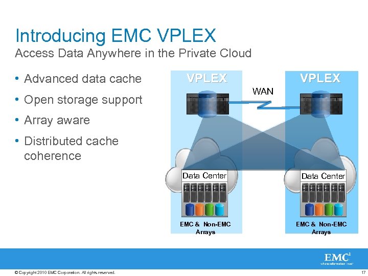 Introducing EMC VPLEX Access Data Anywhere in the Private Cloud • Advanced data cache