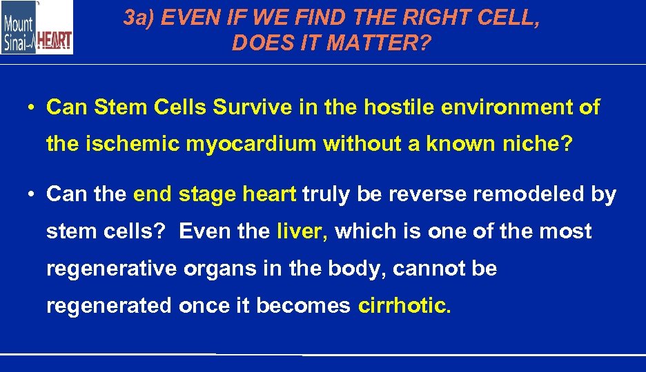 3 a) EVEN IF WE FIND THE RIGHT CELL, DOES IT MATTER? • Can