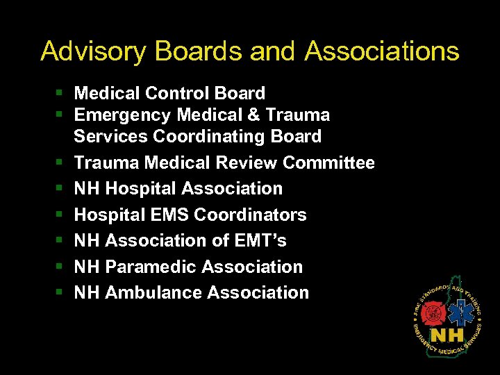 Advisory Boards and Associations § Medical Control Board § Emergency Medical & Trauma Services