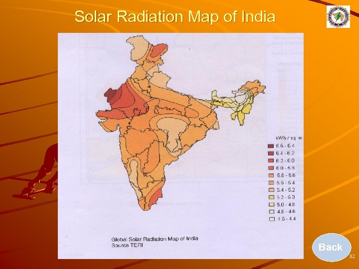 Solar Radiation Map of India Back 32 