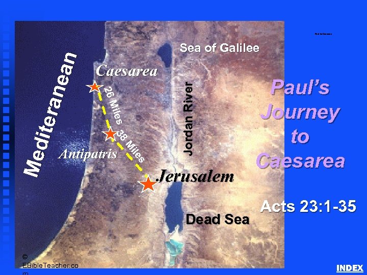 Sea of Galilee 8 iles 3 s ile M Antipatris Jordan River Caesarea 26