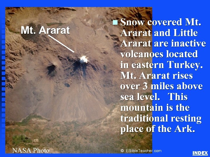 n Snow covered Mt. Noah’s Ark Mt. Ararat Click to Mt. Ararat add title