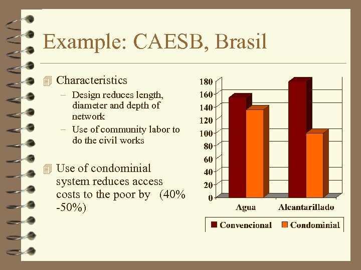 Example: CAESB, Brasil 4 Characteristics – Design reduces length, diameter and depth of network