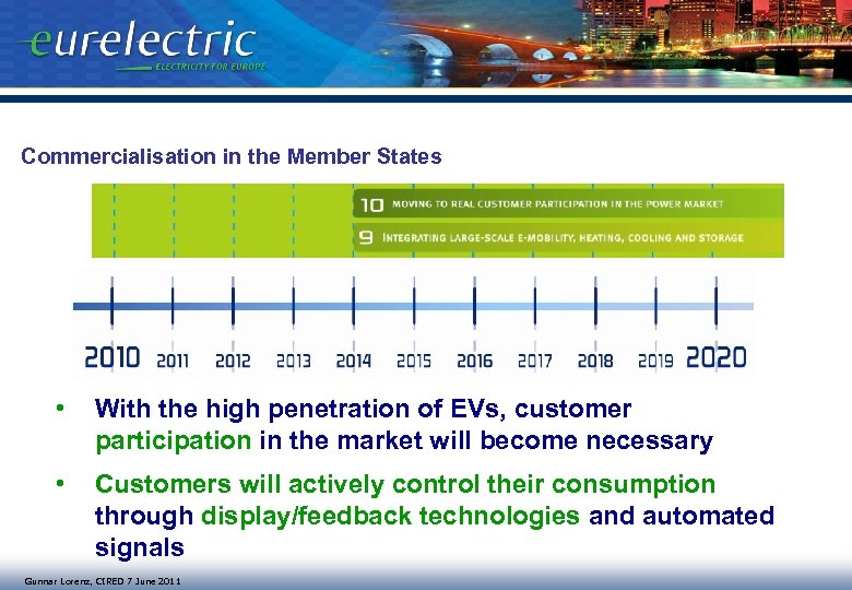 Commercialisation in the Member States • With the high penetration of EVs, customer participation