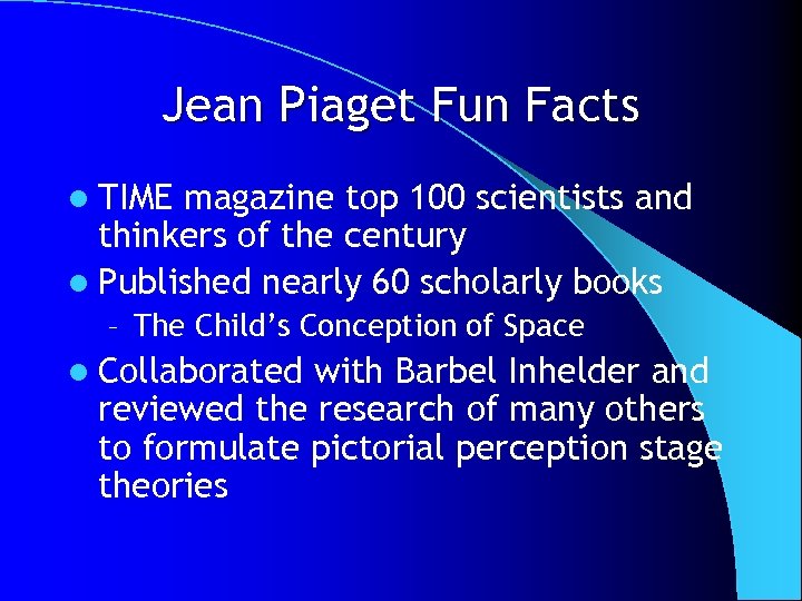 Piaget facts hotsell