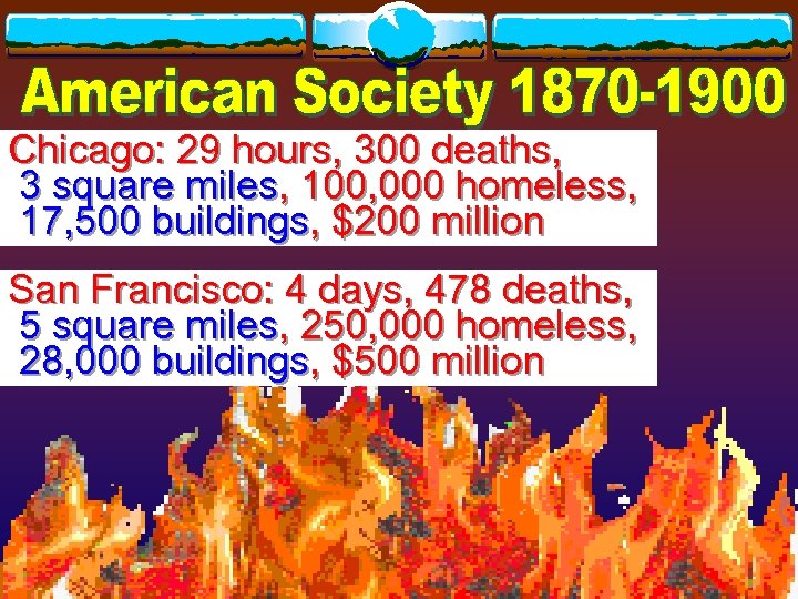 Chicago: 29 hours, 300 deaths, 3 square miles, 100, 000 homeless, 17, 500 buildings,