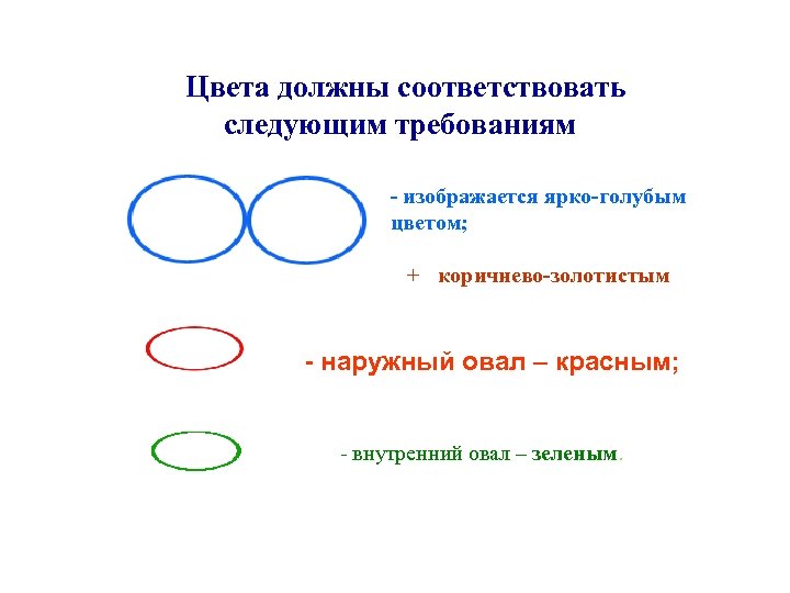  Цвета должны соответствовать следующим требованиям: : : - изображается ярко-голубым цветом; + -